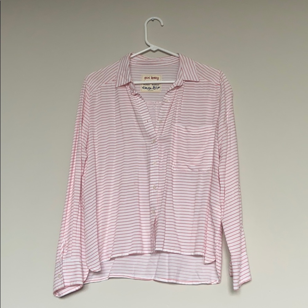 Girl Krazy button up top with front pocket
